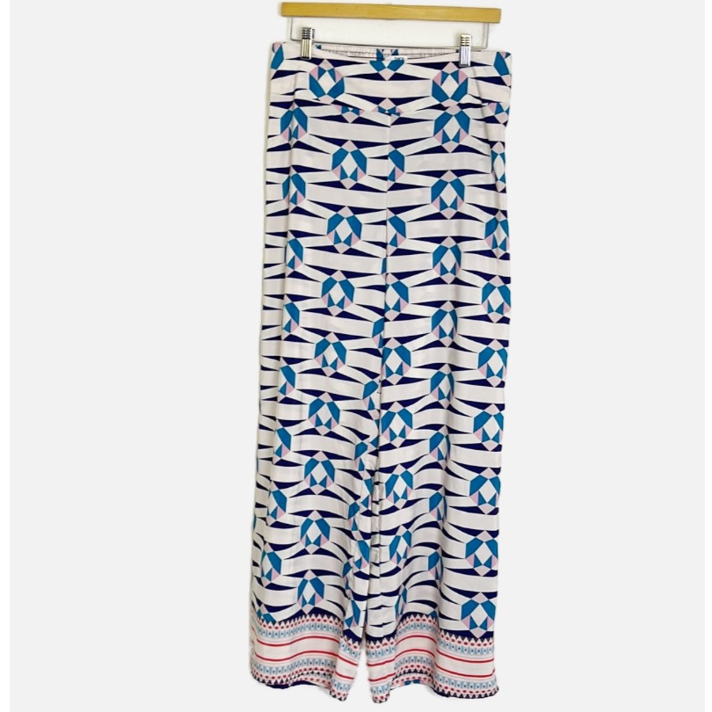 Bar III abstract print wide leg pants L